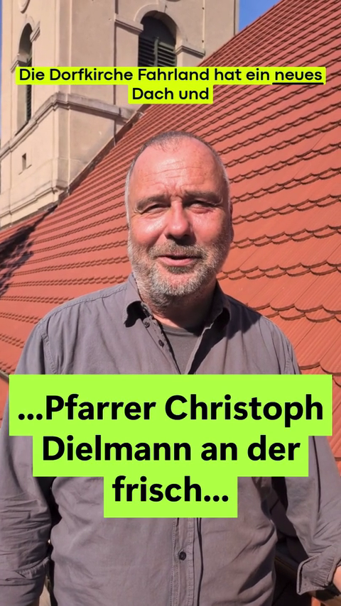 Filmstill vom Kurzvideo zur Sanierung der Kirche in Fahrland – Konzeption, Interview, Aufnahme und Schnitt: Matthias Nöther